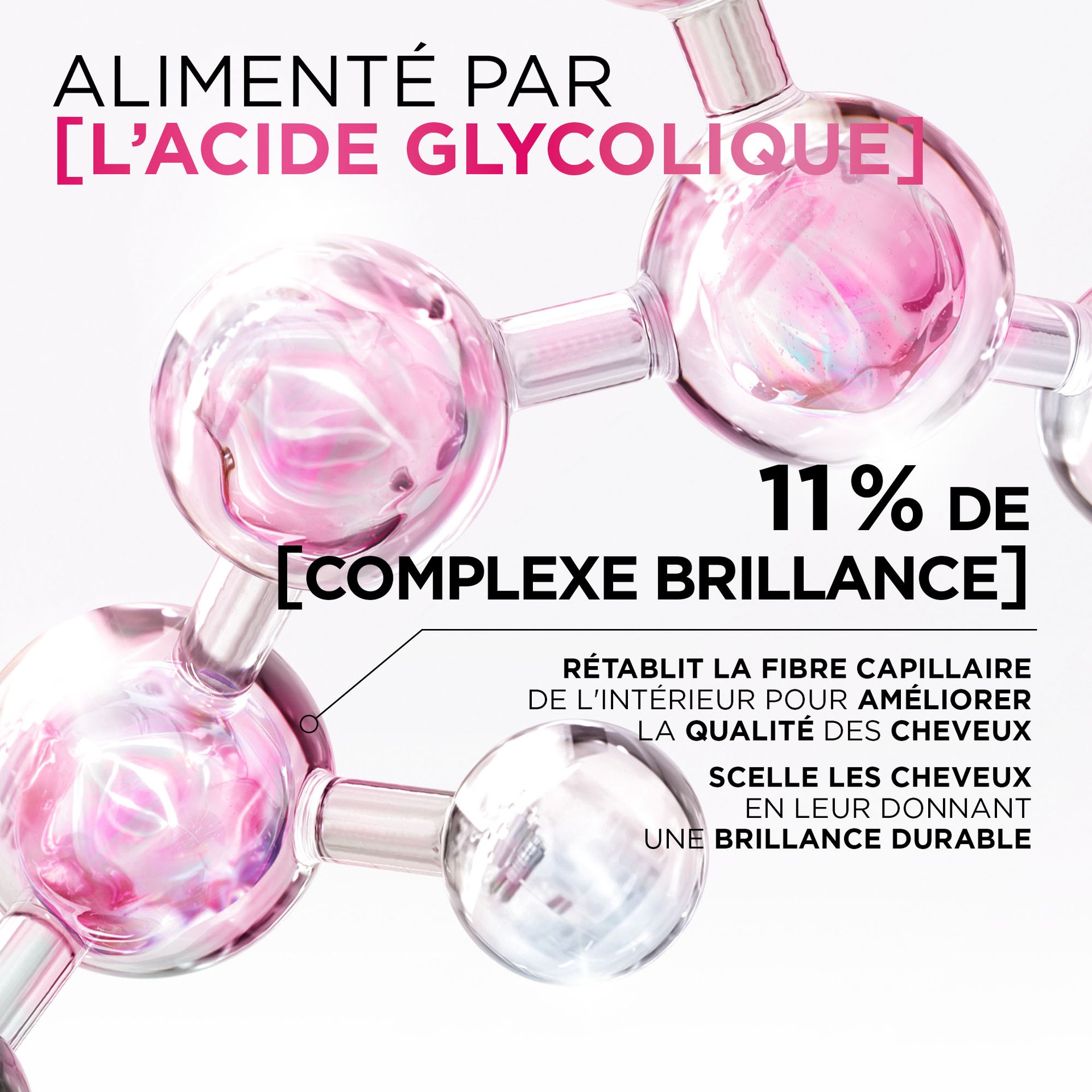 L'Oréal Paris Hair Expertise Revitalisant brillance Glycolic Gloss, ingrédient acide glycolique